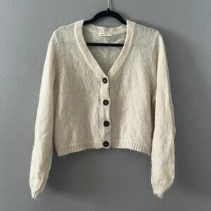 Marine Layer Alpaca Blend Cardigan Sweater Women’s XL Ivory Cream Button Front